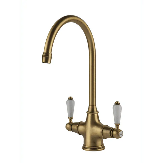 Clearwater Alrisha Twin Lever Monobloc Kitchen Sink Mixer Tap - Bronze - ALR2BZ - Envy Bathrooms Ltd