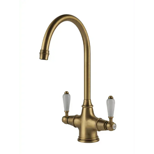 Clearwater Alrisha Twin Lever Monobloc Kitchen Sink Mixer Tap - Bronze - ALR2BZ - Envy Bathrooms Ltd