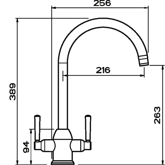 Clearwater Alzira C Twin Lever Monobloc Kitchen Sink Mixer Tap - Brushed Nickel - ALZBS - Envy Bathrooms Ltd