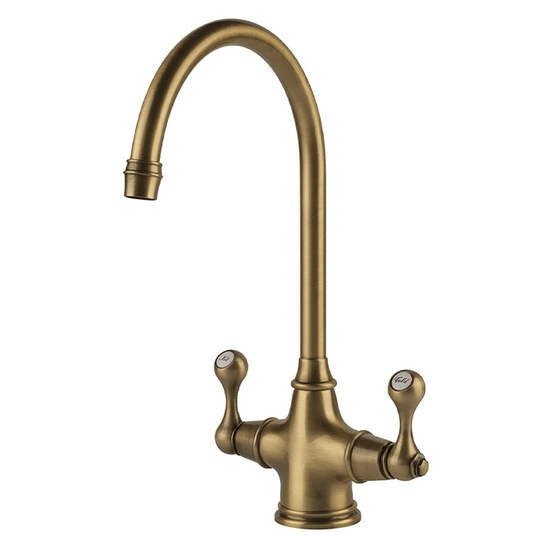 Clearwater Coriolis Twin Lever Monobloc Kitchen Sink Mixer Tap - Brushed Bronze - CO2BZ - Envy Bathrooms Ltd