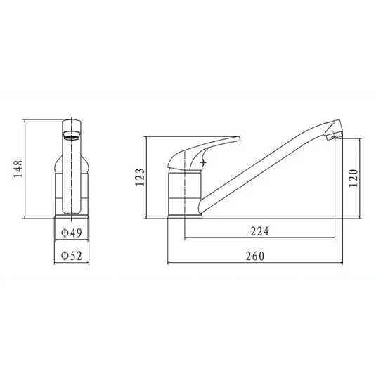 Clearwater Creta Single Lever Monobloc Kitchen Sink Mixer Tap - Brushed Nickel - 27113BS - Envy Bathrooms Ltd