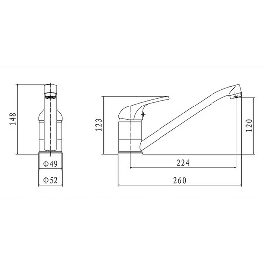 Clearwater Creta Single Lever Monobloc Kitchen Sink Mixer Tap - Chrome - 27113CP - Envy Bathrooms Ltd