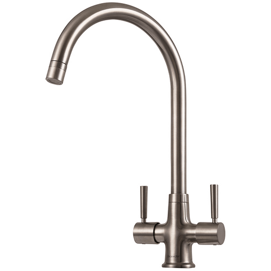Clearwater Davina Dual Lever Twist & Spray Monobloc Kitchen Sink Mixer Tap - Brushed Nickel - DA20BN - Envy Bathrooms Ltd