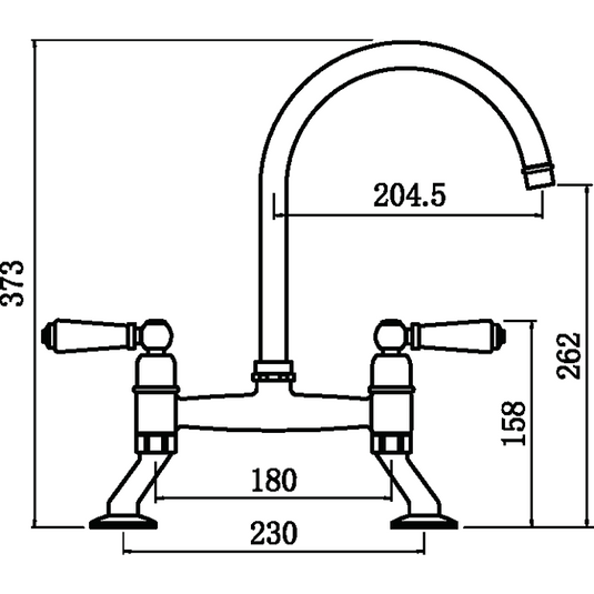 Clearwater Dephini Twin Lever Monobloc Kitchen Sink Mixer Tap - Chrome - DE2CP - Envy Bathrooms Ltd