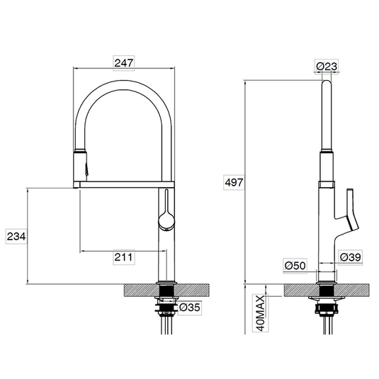 Clearwater Galex Filtered Water Pull Out Kitchen Sink Mixer Tap - Brushed Nickel - GAL20BN - Envy Bathrooms Ltd