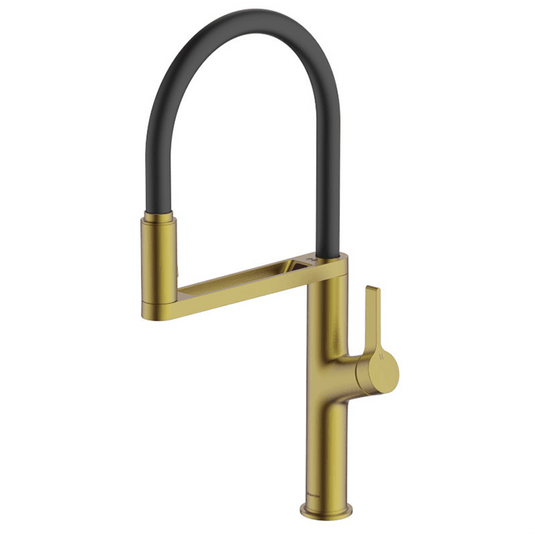 Clearwater Galex Pull Out Sensor Kitchen Sink Mixer Tap - Brushed Brass - GAL10BB