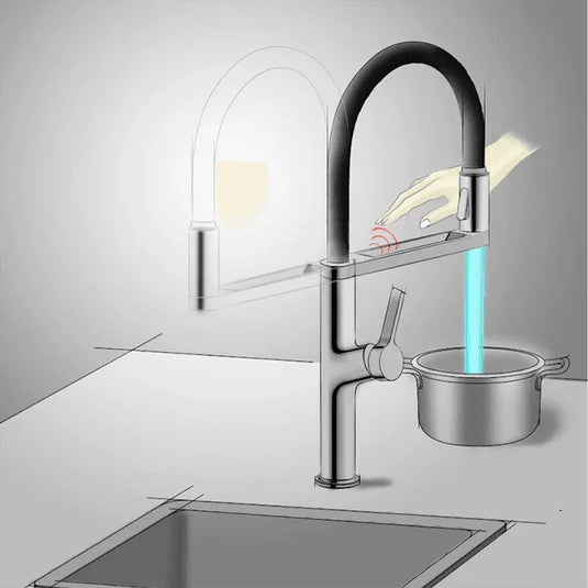 Clearwater Galex Pull Out Sensor Kitchen Sink Mixer Tap - Brushed Brass - GAL10BB - Envy Bathrooms Ltd