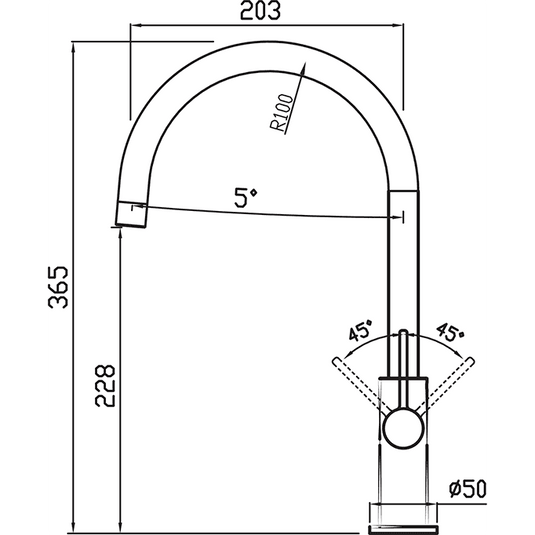 Clearwater Jovian C Single Lever Monobloc Kitchen Sink Mixer Tap - Chrome - JO4CP - Envy Bathrooms Ltd