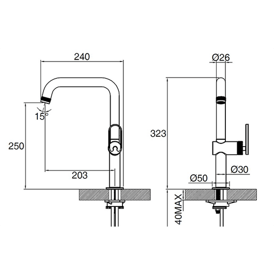 Clearwater Juno Single Lever Monobloc Kitchen Sink Mixer Tap - Brushed Nickel - JUL10BN - Envy Bathrooms Ltd