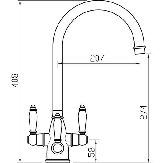 Clearwater Krypton Tri Spar C Filtered Water Kitchen Sink Mixer Tap - Brushed Nickel - KR2BN - Envy Bathrooms Ltd