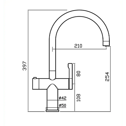 Clearwater Magus 3 3 in 1 C Spout Boiling Hot Water Kitchen Mixer Tap - Brushed Brass - MAE2KBB - Envy Bathrooms Ltd