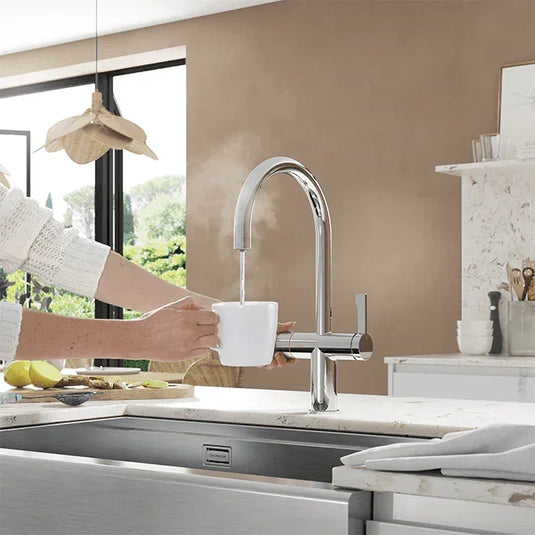 Clearwater Magus 3 3 in 1 C Spout Boiling Hot Water Kitchen Mixer Tap - Chrome - MAE2KCP - Envy Bathrooms Ltd