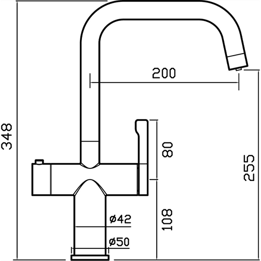 Clearwater Magus 3 3 in 1 U Spout Boiling Hot Water Kitchen Mixer Tap - Brushed Brass - MAE3KBB - Envy Bathrooms Ltd