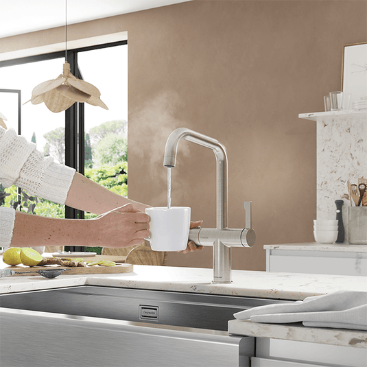 Clearwater Magus 3 3 in 1 U Spout Boiling Hot Water Kitchen Mixer Tap - Brushed Nickel - MAE3KBN - Envy Bathrooms Ltd