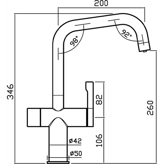 Clearwater Magus 4 4 in 1 U Spout Boiling Hot Water Kitchen Mixer Tap - Matt Black - MAE4MB - Envy Bathrooms Ltd