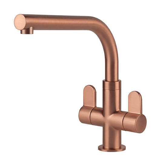 Clearwater Miram Twin Lever Monobloc Kitchen Sink Mixer Tap - Brushed Copper - MIR2BC - Envy Bathrooms Ltd