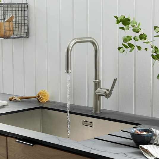 Clearwater Pioneer U Single Lever Monobloc Kitchen Sink Mixer Tap - Brushed Nickel - PIL20BN - Envy Bathrooms Ltd