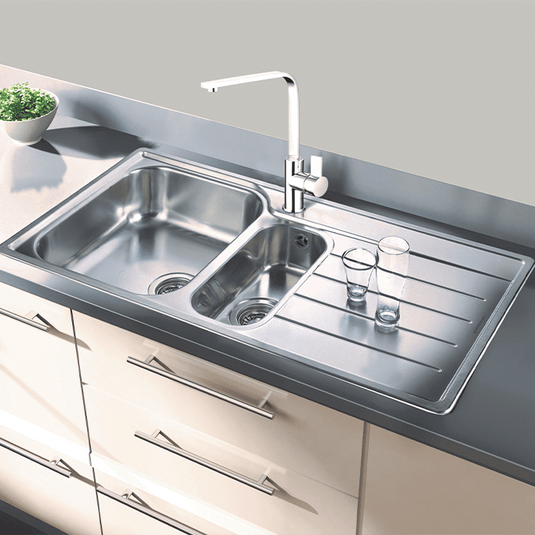 Clearwater Sheratan Single Lever Monobloc Kitchen Sink Mixer Tap - Brushed Nickel - SH2BN - Envy Bathrooms Ltd