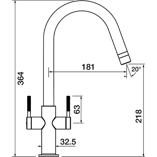 Clearwater Topaz J Dual Lever Twist & Spray Monobloc Kitchen Sink Mixer Tap - Brushed Nickel - TOP20BN - Envy Bathrooms Ltd