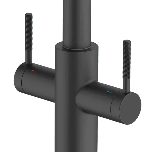 Clearwater Topaz J Dual Lever Twist & Spray Monobloc Kitchen Sink Mixer Tap - Matt Black - TOP20MB - Envy Bathrooms Ltd