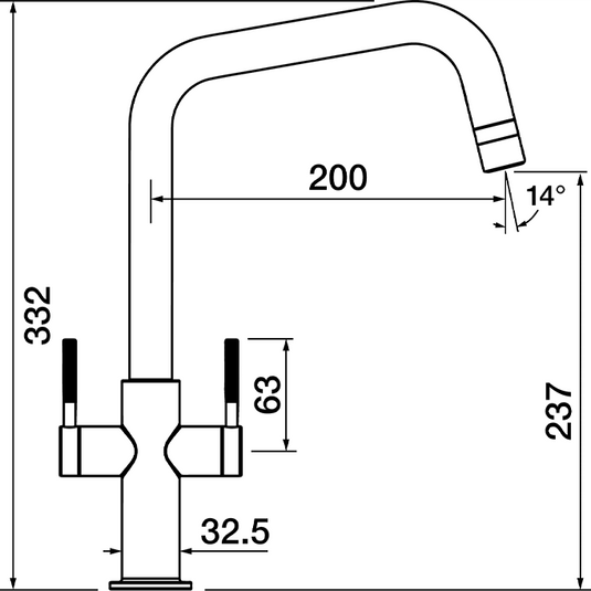 Clearwater Topaz U Dual Lever Twist & Spray Monobloc Kitchen Sink Mixer Tap - Brushed Nickel - TOP10BN - Envy Bathrooms Ltd