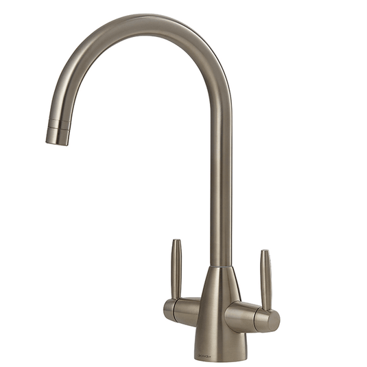 Clearwater Tutti Dual Lever Twist & Spray Monobloc Kitchen Sink Mixer Tap - Brushed Nickel - TU81073BS - Envy Bathrooms Ltd