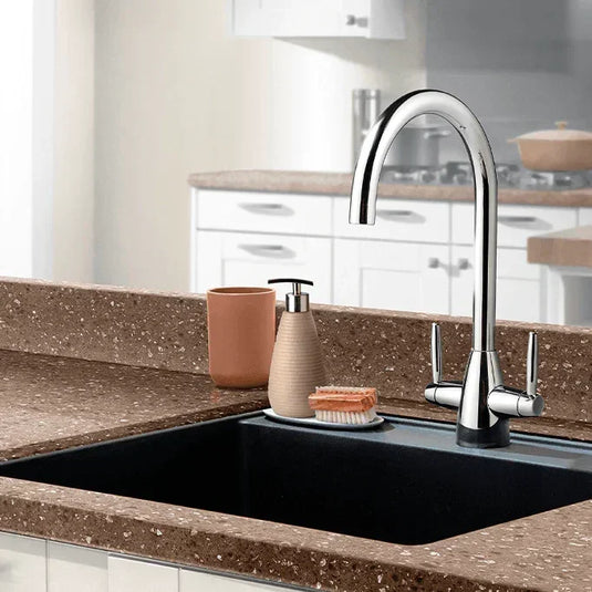 Clearwater Tutti Dual Lever Twist & Spray Monobloc Kitchen Sink Mixer Tap - Chrome - TU81073CP - Envy Bathrooms Ltd