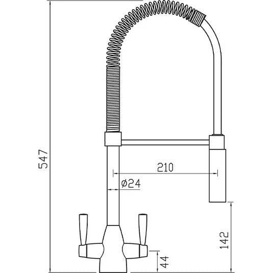Clearwater Tutti Pro Dual Lever Pull Out Kitchen Sink Mixer Tap - Chrome - TP2CP - Envy Bathrooms Ltd