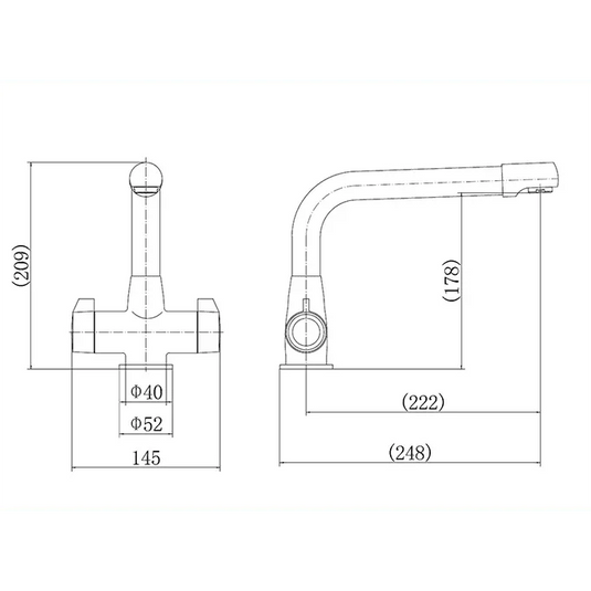 Clearwater Ultra Twin Lever Monobloc Kitchen Sink Mixer Tap - Brushed Nickel - ULTBS - Envy Bathrooms Ltd