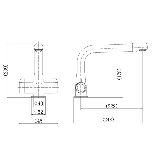Clearwater Ultra Twin Lever Monobloc Kitchen Sink Mixer Tap - Brushed Nickel - ULTBS - Envy Bathrooms Ltd