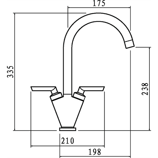 Clearwater Vitro C Twin Lever Monobloc Kitchen Sink Mixer Tap - Chrome - VITCP - Envy Bathrooms Ltd