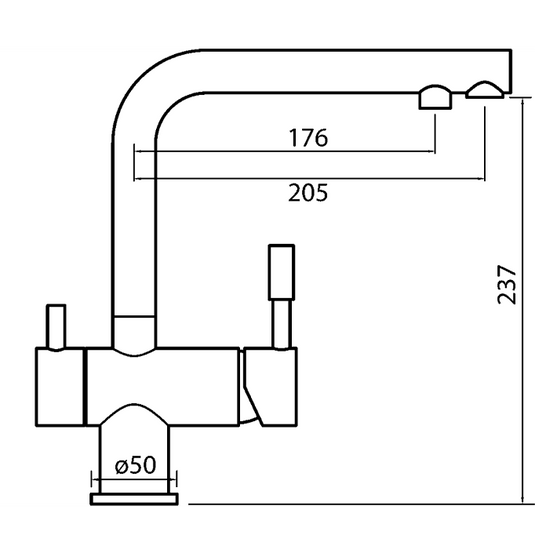 Clearwater Zuben Filtered Water Kitchen Sink Mixer Tap - Polished Stainless Steel - ZU2SS - Envy Bathrooms Ltd