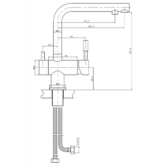 Clearwater Zuben Filtered Water Kitchen Sink Mixer Tap - Polished Stainless Steel - ZU2SS - Envy Bathrooms Ltd