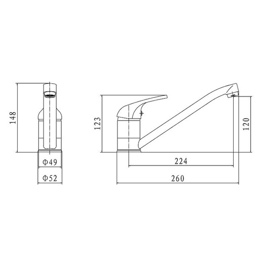 Clearwater Creta Breeam Single Lever Monobloc Kitchen Sink Mixer Tap - Brushed Nickel - 27113RBS