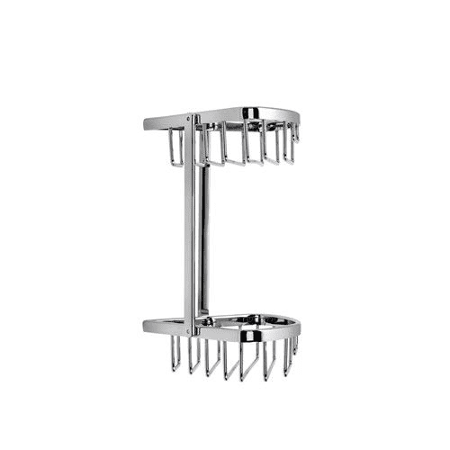 Croydex Slimline Aluminium Two Tier Corner Basket - Envy Bathrooms Ltd