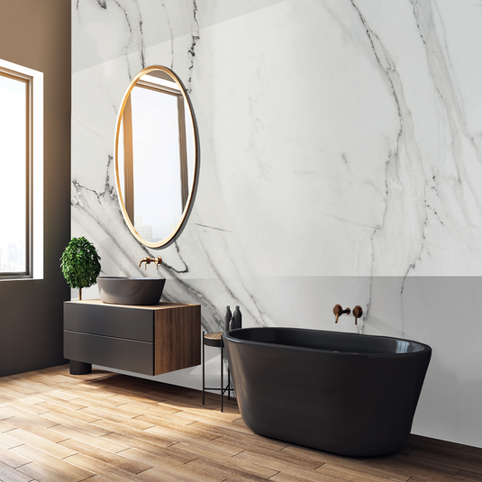 DuraPanel 5000 Natural Duralock T&G 2420 x 585 Carrara Marble Gloss | 9.242600 - Envy Bathrooms Ltd