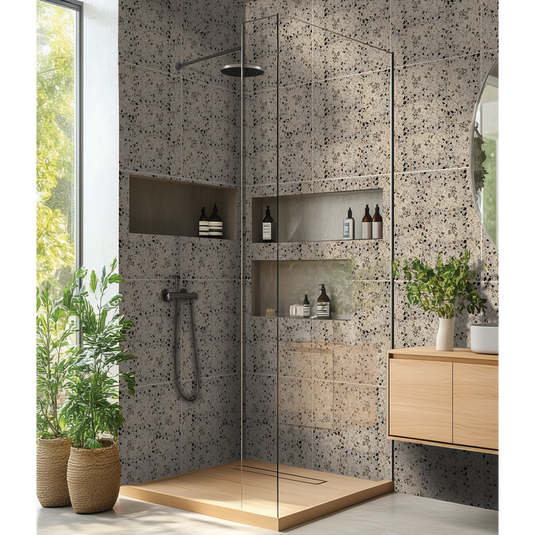 DuraPanel 5000 Tile Effect Duralock T&G 2420 x 585 Terrazzo Textured | 18.208 - Envy Bathrooms Ltd