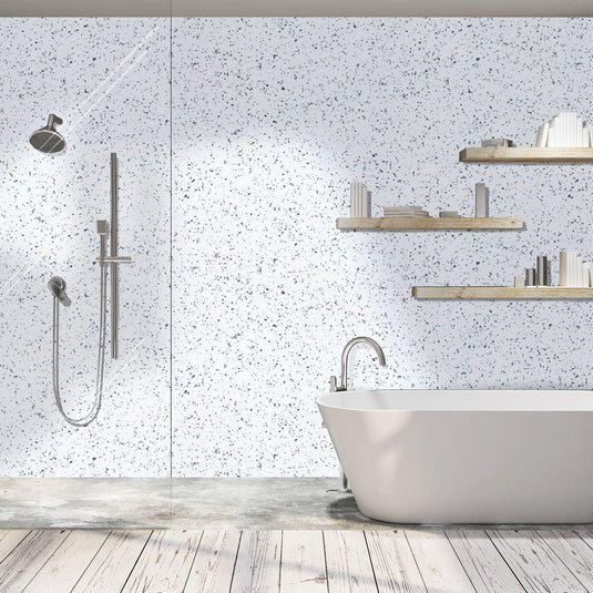 Durapanel Classic White Sparkle - Square Edge - 2400 X 1200 - Envy Bathrooms Ltd