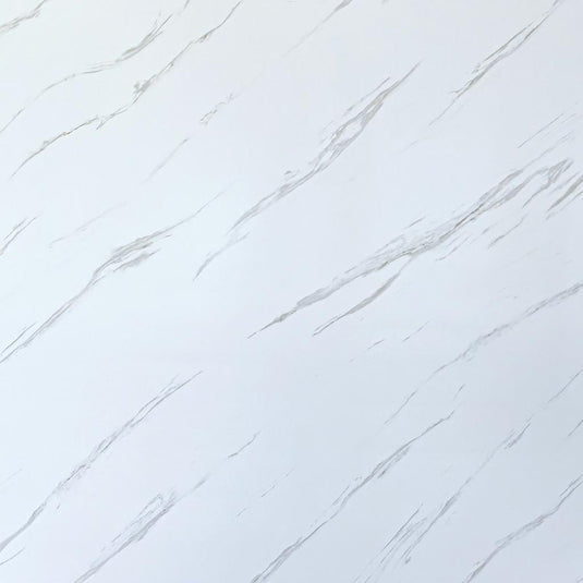 White marble effect bathroom wall panel with grey veining design