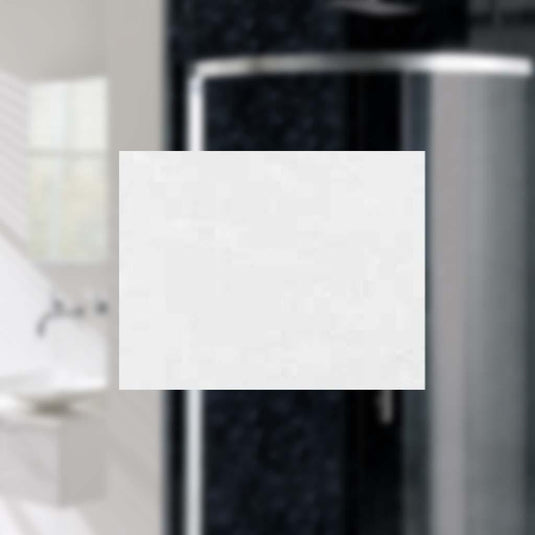 Glossy white bathroom wall tile sample displayed in a modern bathroom setting