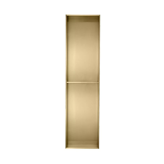 Eastbrook 1200 x 300mm Shower Niche with Shelf Brushed Brass | 52.725 - Envy Bathrooms Ltd