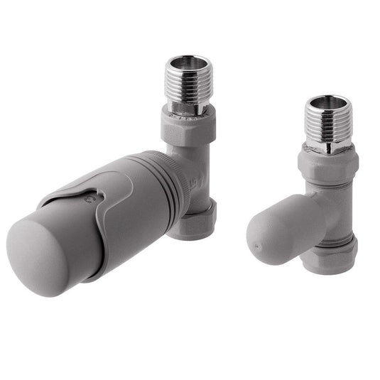 Eastbrook 15mm Straight TRV & Lockshield Valve Matt Grey | 41.3026