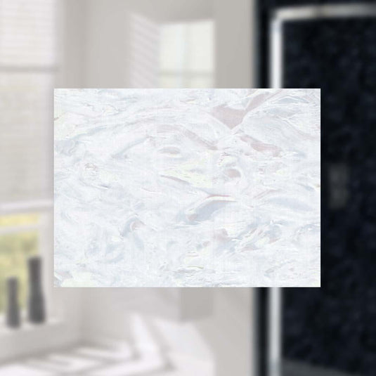 White marble effect bathroom wall panel with subtle grey veining texture