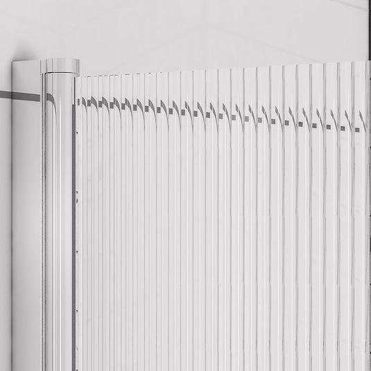 Eastbrook 6mm Fluted Straight Bath Screen 1400 x 800mm LH Chrome | 49.5101