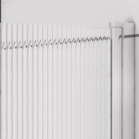Eastbrook 6mm Fluted Straight Bath Screen 1400 x 800mm RH Chrome | 49.5104