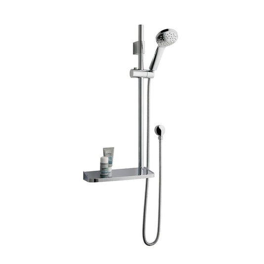 Eastbrook 700mm Tall Sliding Riser Kit with Rectangular Soap Dish Shower Handset & Hose Chrome | 102.002