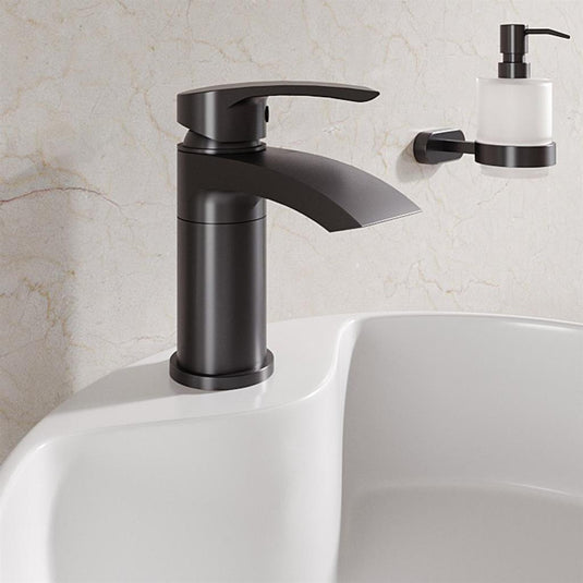 Eastbrook Alveston Swivel Basin Tap with Waste Matt Black | 93.1048