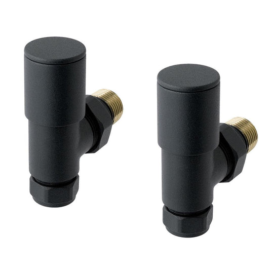 Eastbrook Angled Radiator Valves Matt Anthracite (Pair) | 41.3015