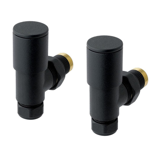 Eastbrook Angled Radiator Valves Matt Black (Pair) | 41.3012