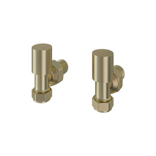 Eastbrook Angled Radiator Valves Pair Brushed Brass | 54.0047